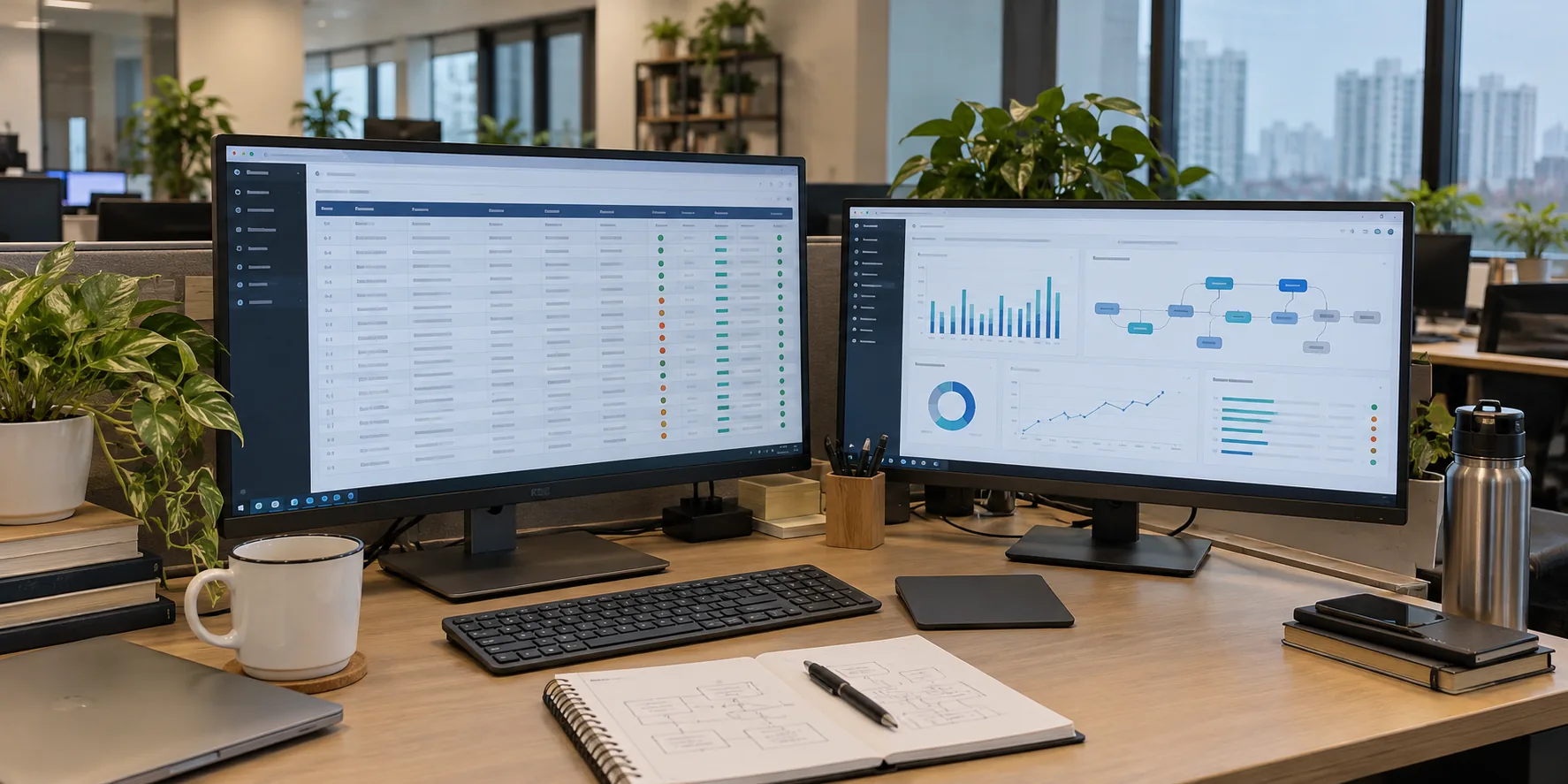 Data specialists checking structured datasets and AI readiness
