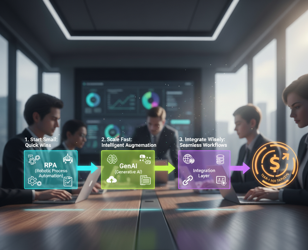 Automation Roadmaps That Win: Sequencing RPA, GenAI, and Integration to Hit Year-1 ROI Targets