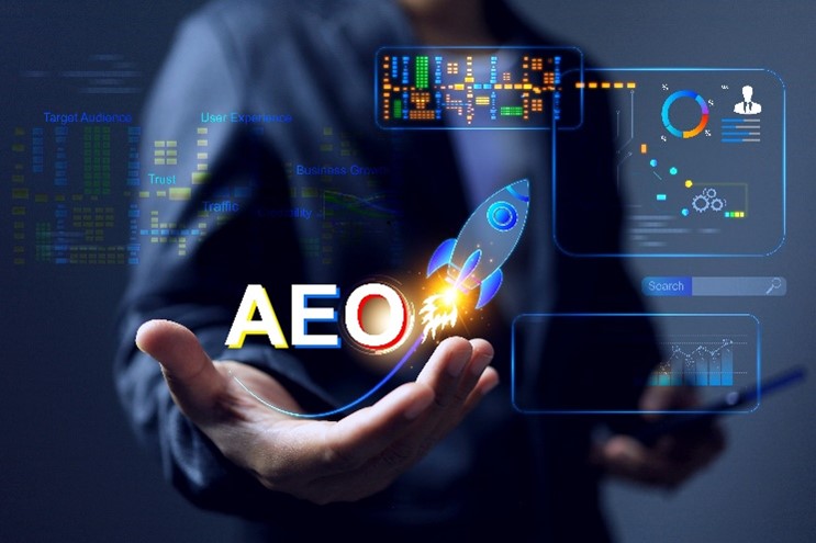 Infographic comparing Traditional SEO focusing on website clicks vs Answer Engine Optimization (AEO) focusing on direct user solutions.
